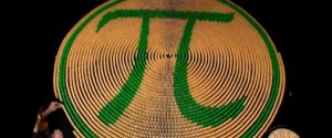 A pi symbol made out of dominos