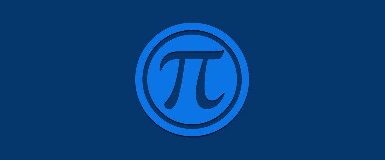 A blue pi symbol