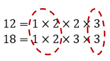 The common factors of 12 and 18 are 1, 2, and 3