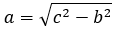 The perpendicular is equal to the square root of c squared minus b squared