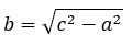 The base is equal to the square root of c squared minus a squared