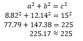 Verifying the lengths with the Pythagorean theorem