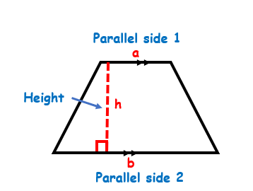 The parallel sides and height of a trapezoid