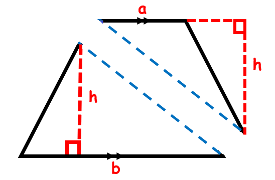 A trapezoid broken into two triangles