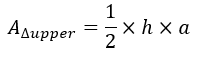 Explaining how to find the area of the upper triangle from the illustration