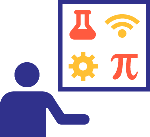 A person pointing to math symbols