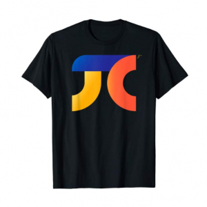 A black t-shirt with a colorful pi symbol on it