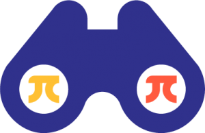 Binoculars with pi symbols in them