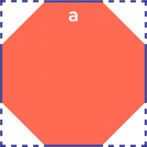 A hexagon inside a square