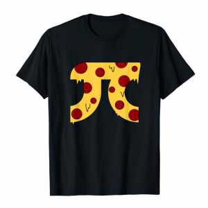 A pi symbol with a pepperoni pizza design