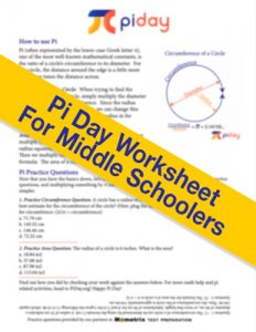 Pi day worksheet for middle schoolers