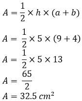 Explaining how to find the area of the trapezoid from the last illustration