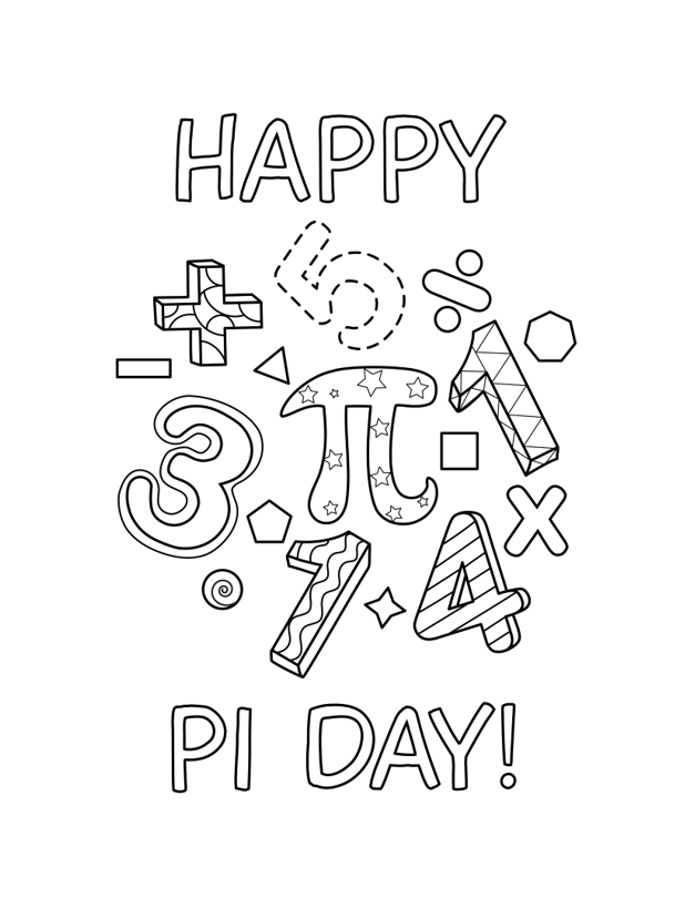 Happy Pi Day Coloring Page